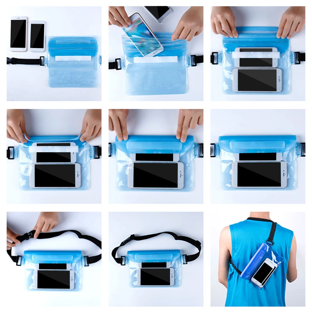 

Waterproof Pouch Storage Set Water Sports Waterproof Pouch Phone Case Set For Boating Swimming Fishing Kayaking Hiking