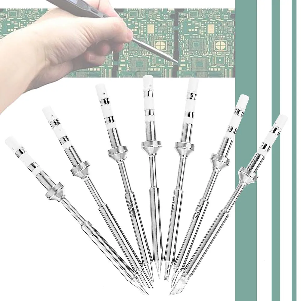 

2PCS Drillpro Original Replacement Soldering Iron Tips For TS100 Digital LCD Soldering Iron B2 BC2 I K - A