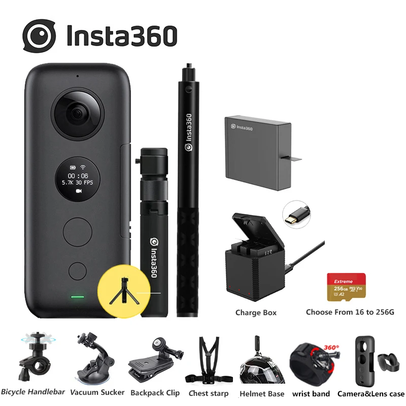 Insta360 One X Спортивная Экшн-камера 5,7 K видео 18MP Insta 360 ONE X селфи-палка Bullet Time Venture чехол - Цвет: Bundle 5