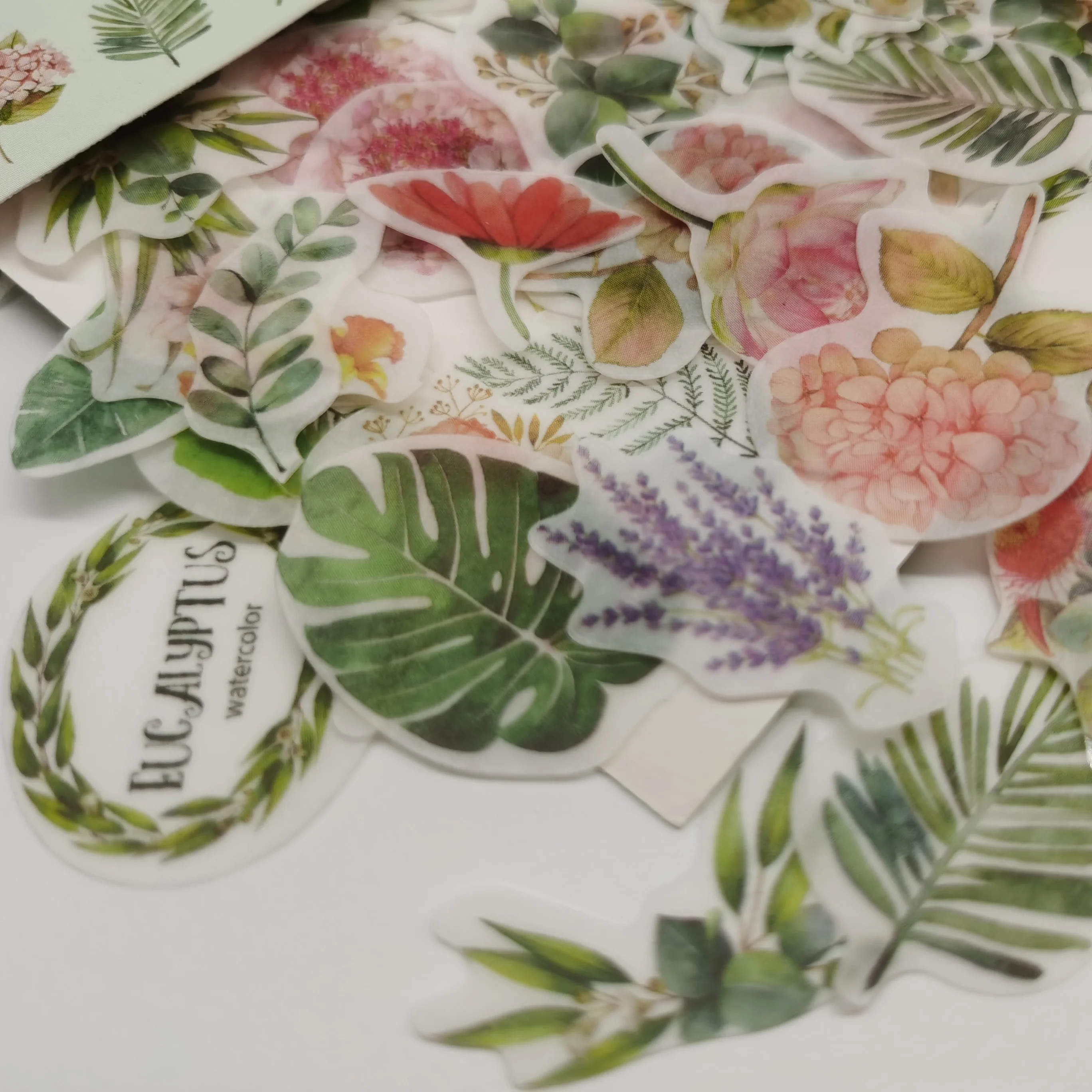 

Vintage Green Plants Flower Eucalyptus leaves Paper sticker package DIY diary Journal decoration stickers album scrapbooking