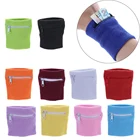 Спортивный кошелек с ремешком на запястье, защитный впитывающий рукав на молнии, повязка для полотенец, уличный карман для ключей для бега, путешествий, велосипеда, 1 шт.