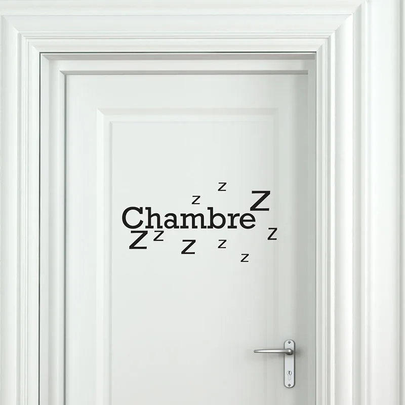 

Creative French Porte Chambre Zzz Zzz Bedroom Door Sticker Bedroom Sleep Decal Vinyl Home Decor Art Murals
