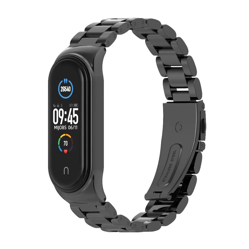 Металлический ремешок для Mi band 5 6 браслет с NFC Xiaomi Band 4 глобальный 3 стальной |