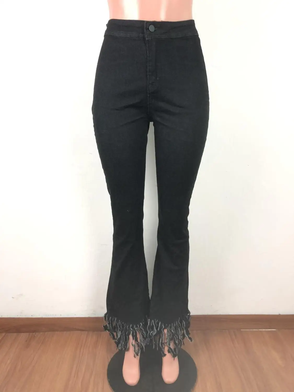 JRRY Повседневное расклешенные женские джинсы полной длины брюки клёш карман