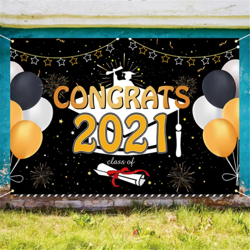 

3 Style Large Size 180cm 2021 Congrats Grad Party Decorations Banner Background Cloth Graduations Party Supplies Banner Flag