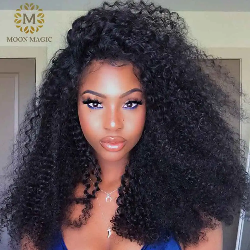 Кудрявый парик 180 плотность монгольский курчавый и вьющийся волос