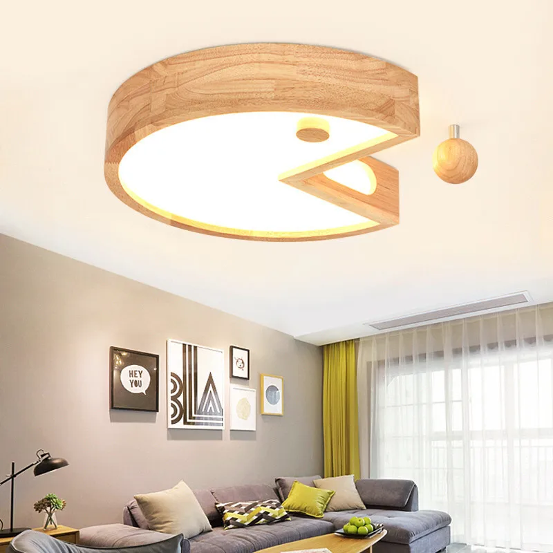 Японский бревенчатый светодиодный потолочный светильник для спальни креативная