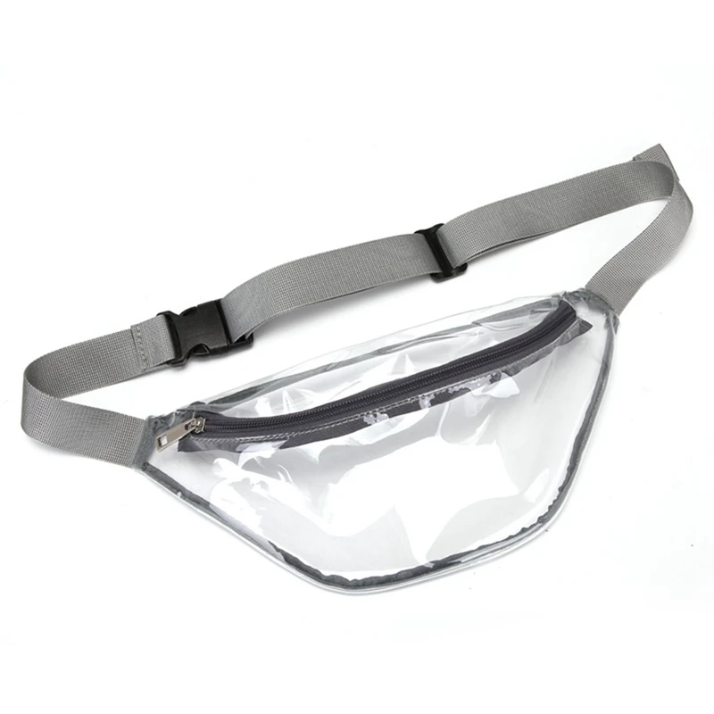 

1pc Outdoor Sports Transparent PVC Chest Bag, Waterproof Waist Bag, Waist Phone Pocket, Gray 31*14cm