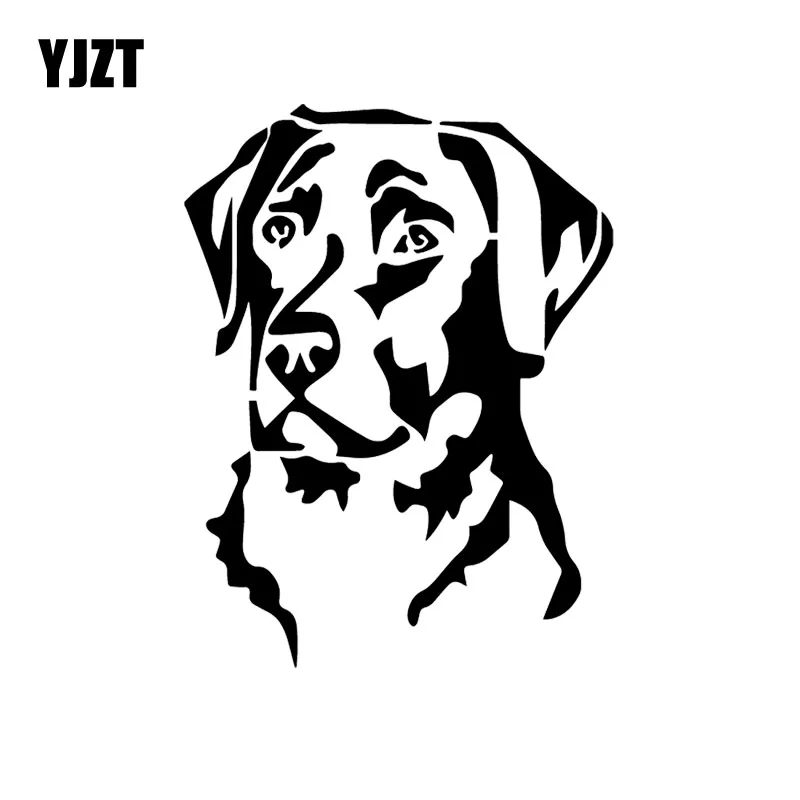 

YJZT 11.6X15.3CM Car Sticker Labrador Retriever Head Vinyl Decal Window Bumper Dog Pet Black/Silver C24-1182
