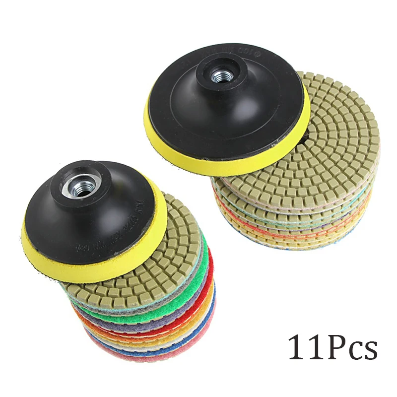

Dry/Wet Diamond Polishing Pad Buffing Disc For Granite Concrete 50-3000 Grit