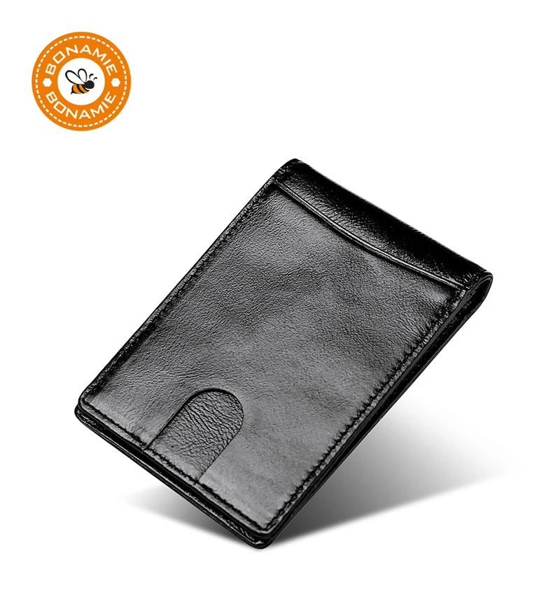 Кошелек мужской из воловьей кожи с RFID защитой и зажимом для денег|Зажимы денег| |