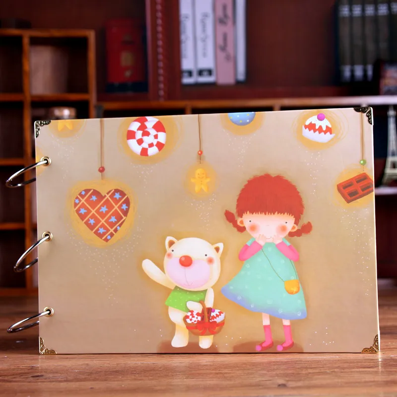 Шоколад 10 дюймов DIY альбом скрапбук наша история Серия Diy ручной работы Фотоальбомы для влюбленных Детские свадебные наклейки Скрапбукинг 10 страниц - Цвет: Шоколад