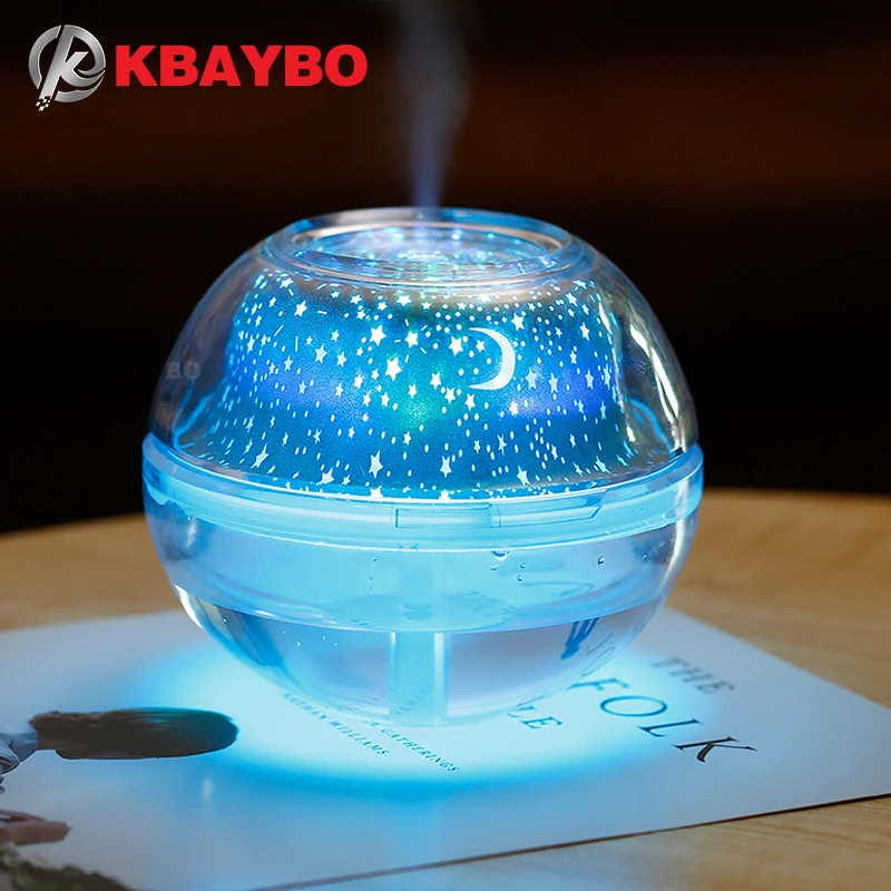 

USB Crystal night lamp projector 500ml air humidifier Desktop Aroma diffuser ultrasonic mist maker LED night light for home
