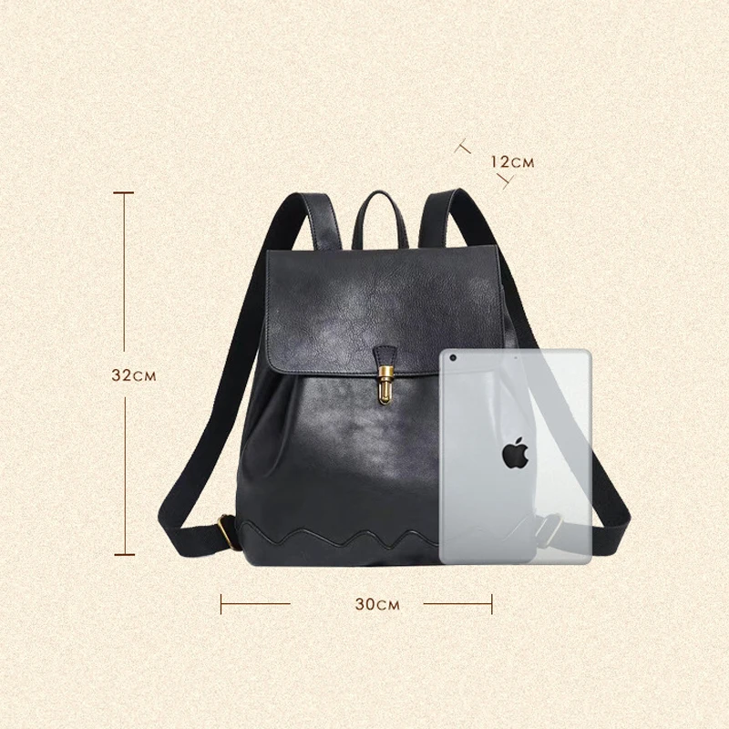 

YourSeason Female Luxury Large Capacity Backpack 2021 Retro Genuine Leather Girl Student Travel Shoulder Backpack Solid Color