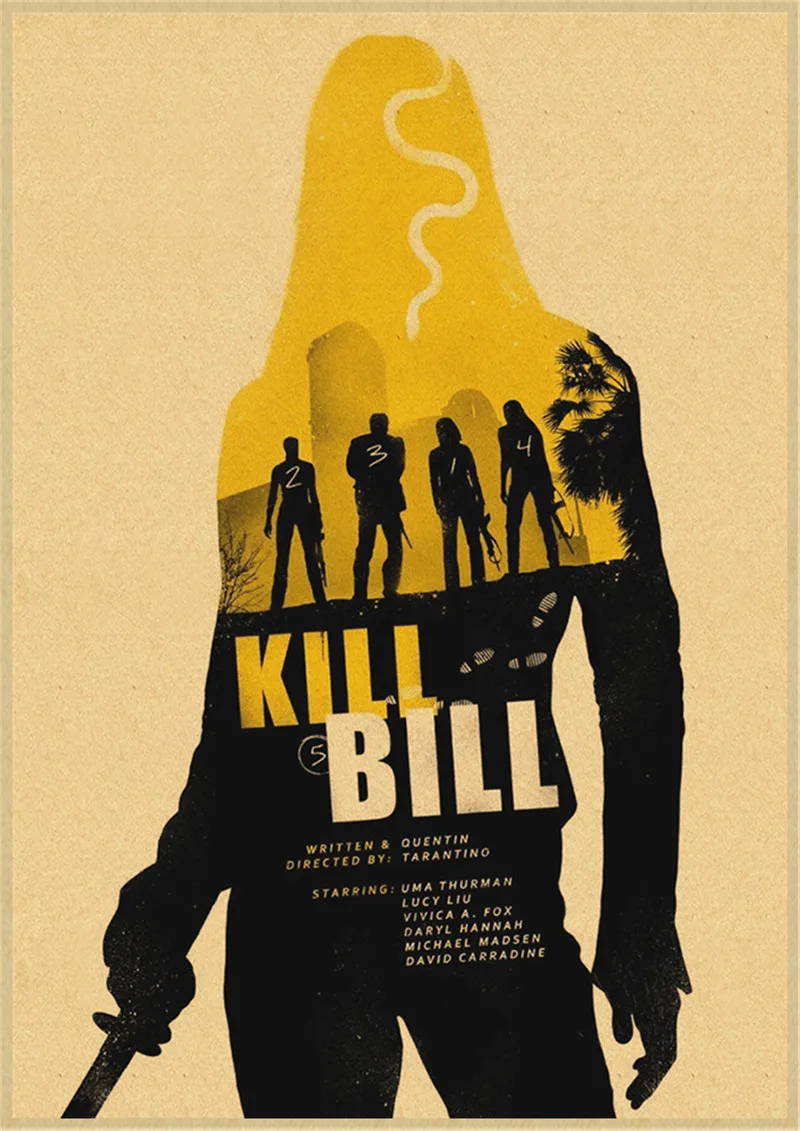 Классический ретро фильм Kill Bill Vol постер из крафт-бумаги для бара кафе гостиной