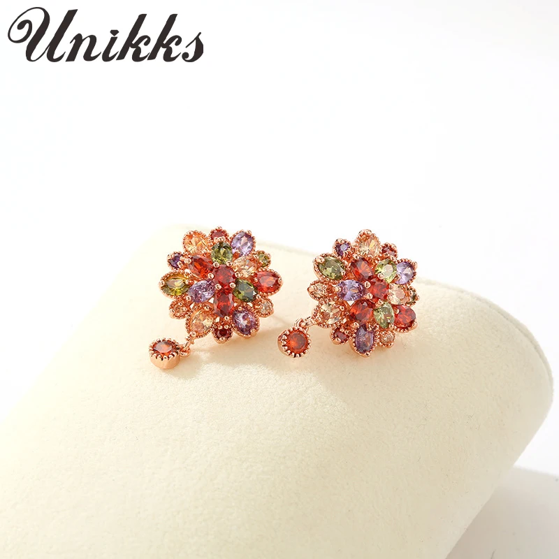 

Fancy Diamond Dragon Girl Flower Earrings Mona Lisa Series Zircon Bridal Flower Earrings