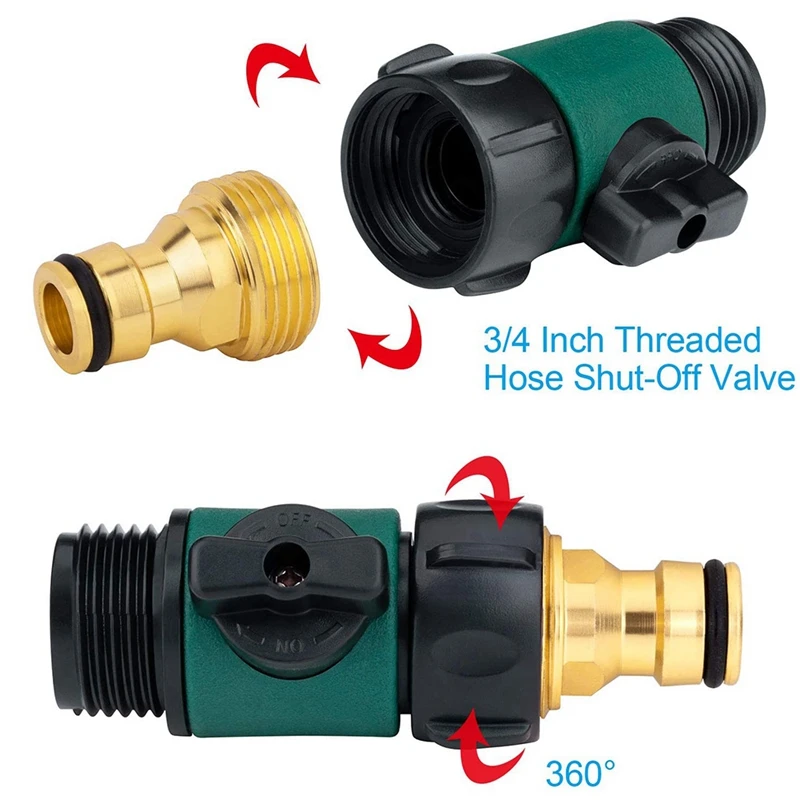 Пластиковый клапан для отключения водопроводной трубы соединительный садового