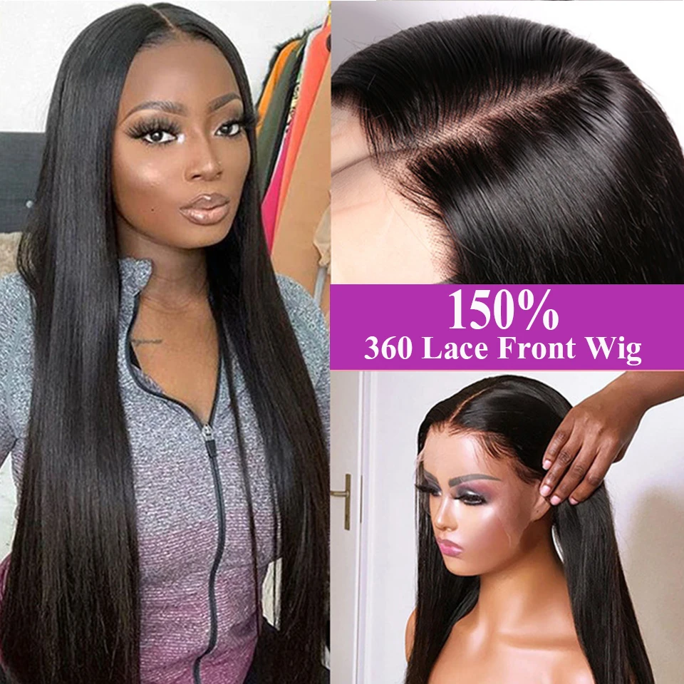 13X4 прямые кружевные передние человеческие волосы парики для черных женщин