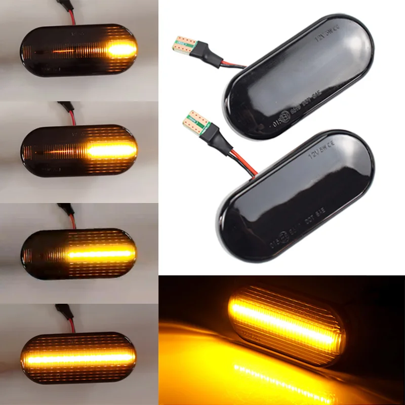 For VW Volkswagen Bora Golf 3/4 Passat 3B Polo 6N Sharan Vento T5 SEAT Ibiza Dynamic Led Turn Signals Side marker light Lamp 2pc
