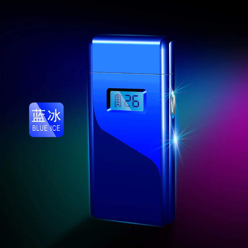 Usb зарядка импульсная Зажигалка светодиодный дисплей Электрический номер зажигания двойная дуга Электронная зажигалка плазменная зажигалка