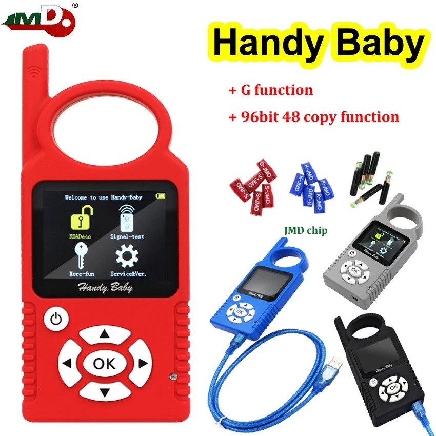 Original JMD Handy Baby V9.0.6 Auto Key Programmer Hand-held Car Key Copier for 4D/46/48/G/KING/Red Chip with Super Remote and G