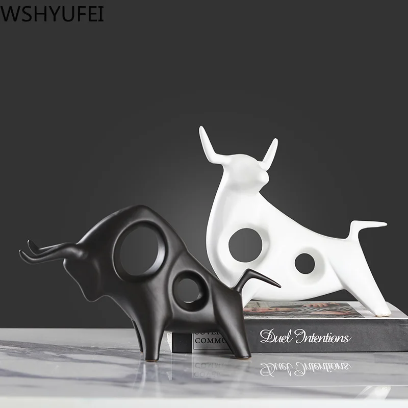 Скандинавские современные креативные черно белые керамические поделки