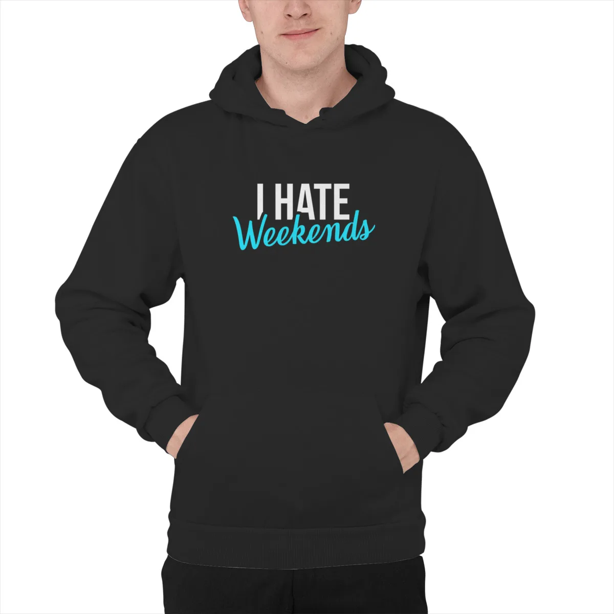 

Men's Hoodie Stock market I Hate WeekendsPunk Top quality Hip-Hop Pullover Hoody Sweat Homme 41196