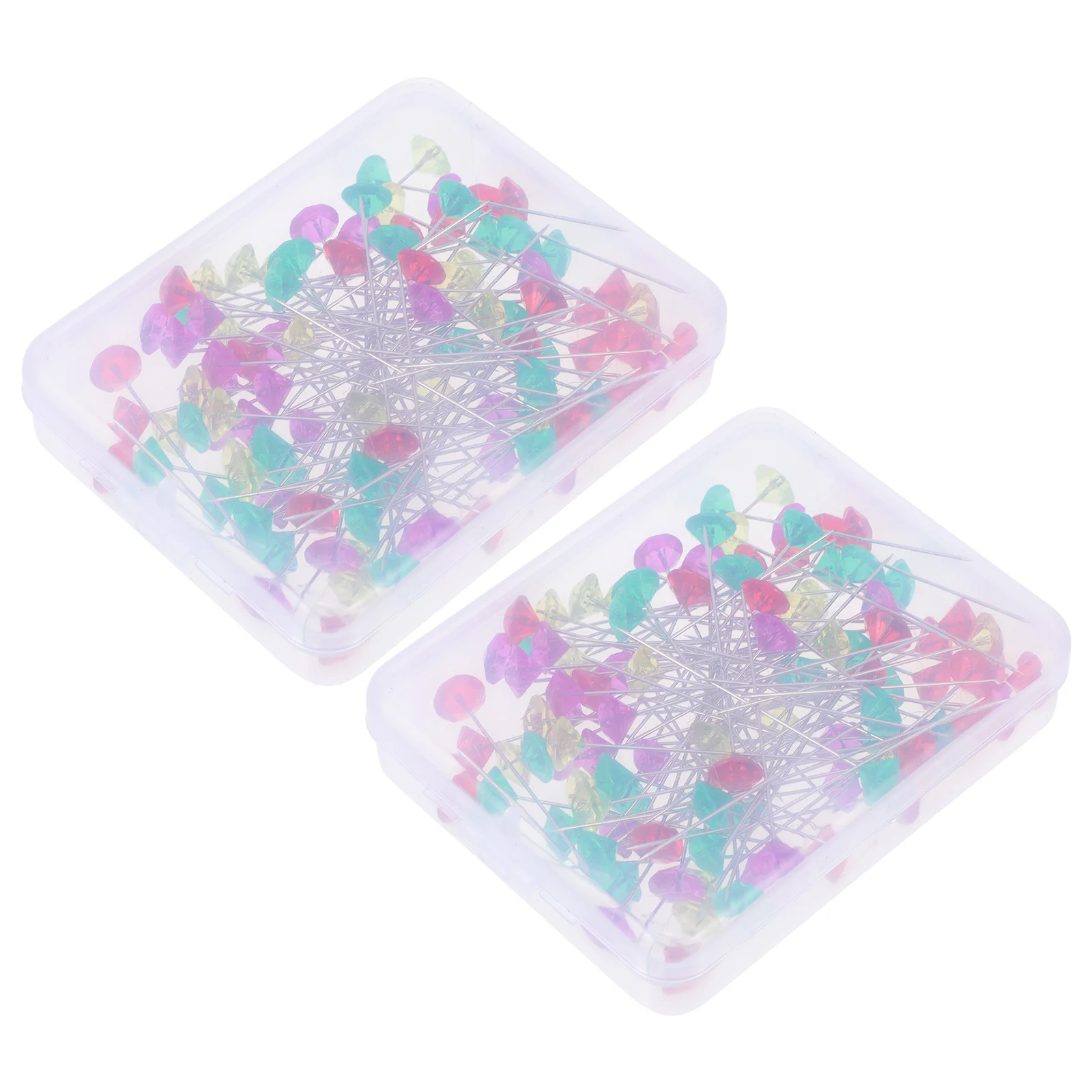 

2 Boxes Diamond Head Chic Locating Straight Diamond Decor for DIY