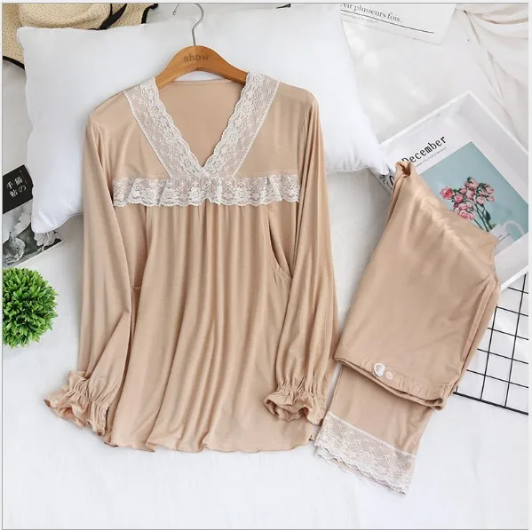 2 шт. Женская Хлопковая пижама с длинным рукавом и шорты | Мать ребенок