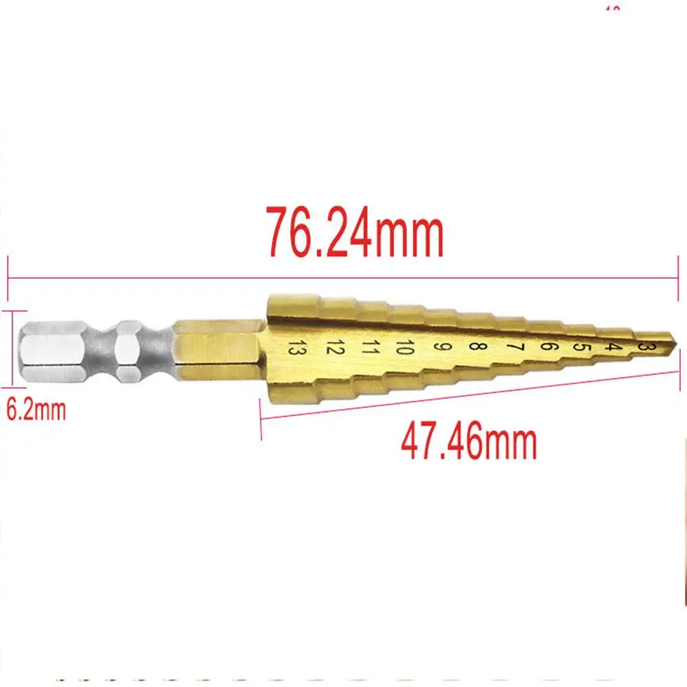 HiMISS HSS Step Drill Bit Titanium Coated Hex Shank Reaming Core Cone Hole Cutter Bits For Metal Wood | Инструменты