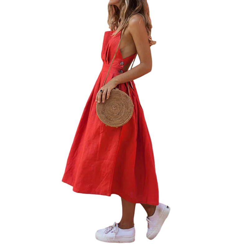 2020 Летняя женская обувь в богемном стиле с низким вырезом на спине без рукавов