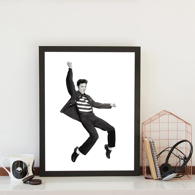 Черно белый постер с изображением кота на холсте рисунок танцора в стиле рок