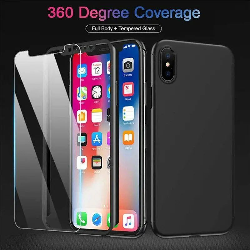 360 Жесткий чехол из закаленного стекла для iphone XS MAX XR SE 5 5S 6 6s 7 8 Plus 11 Pro телефона s |