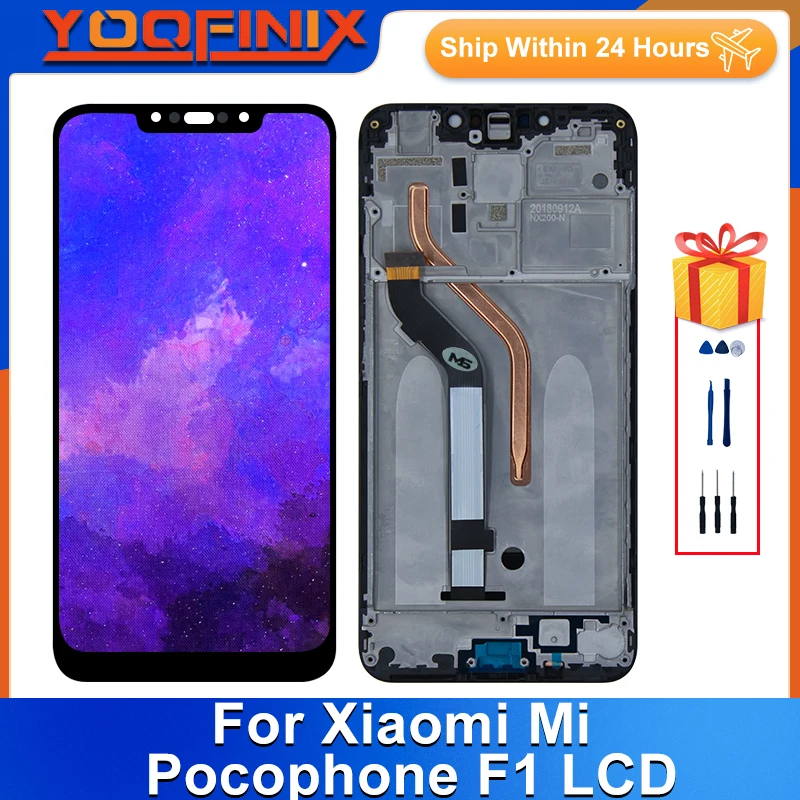 

ЖК-дисплей 6,18 дюйма для Xiaomi Mi Pocophone F1, ЖК-дисплей Mi F1, дигитайзер в сборе, сменная деталь для Xiaomi Poco F1, ЖК-дисплей