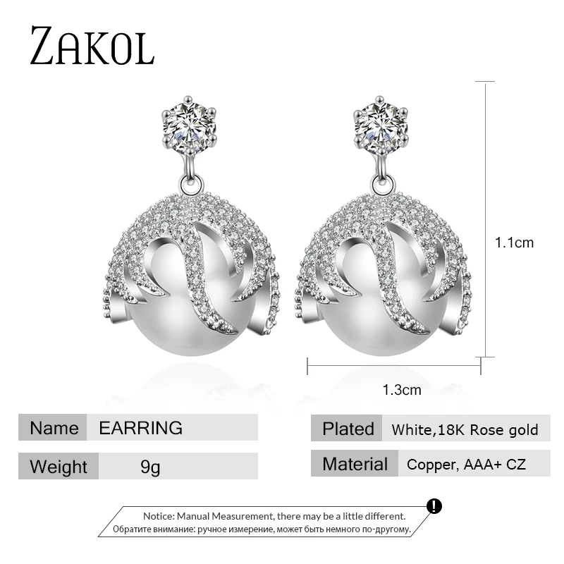 ZAKOL новые корейские Роскошные висячие серьги с фианитом для женщин модные