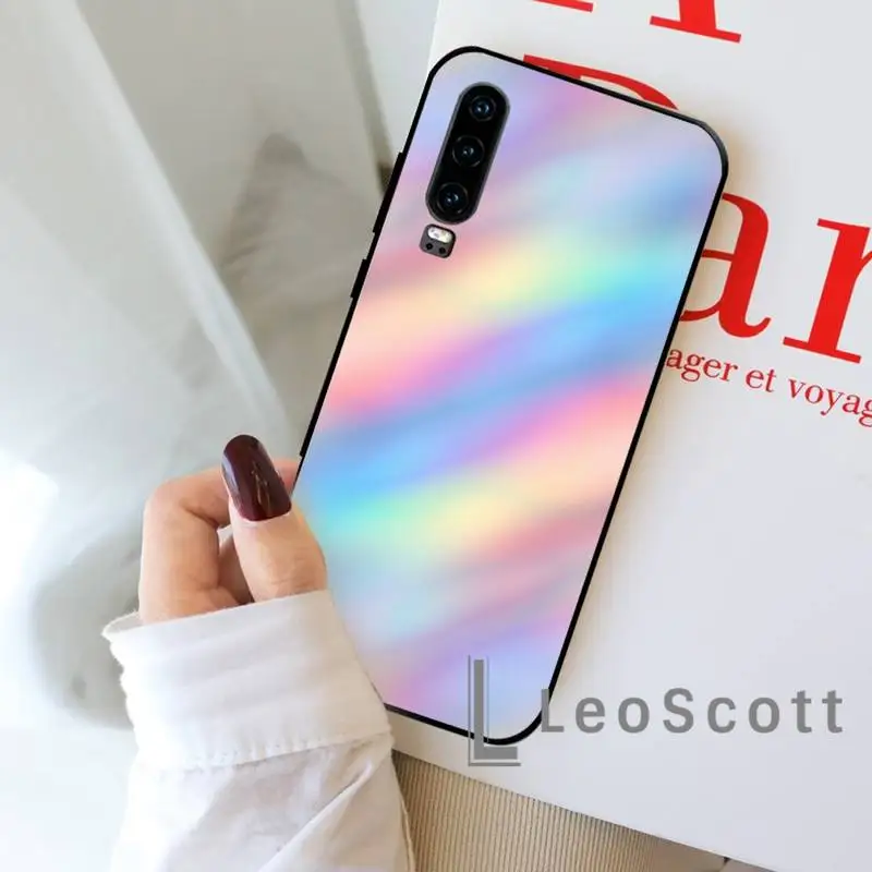 

Glossy Rainbow Phone Case Funda For Huawei P9 P10 P20 P30 Lite 2016 2017 2019 plus pro P smart