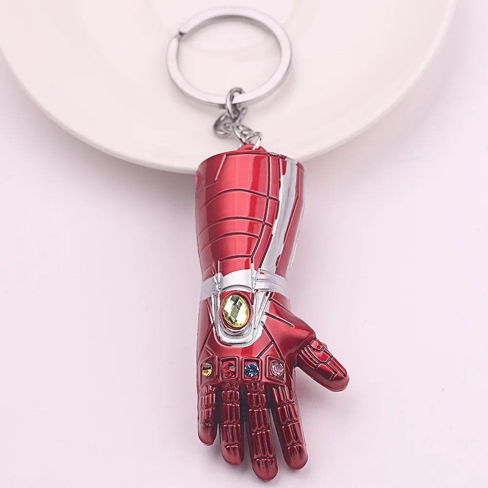 10 шт./лот серии Marvel Мстители 4 бесконечные перчатки брелок Железный человек Брелоки для ключей с рукой бесконечные Военные перчатки Таноса игрушки брелоки