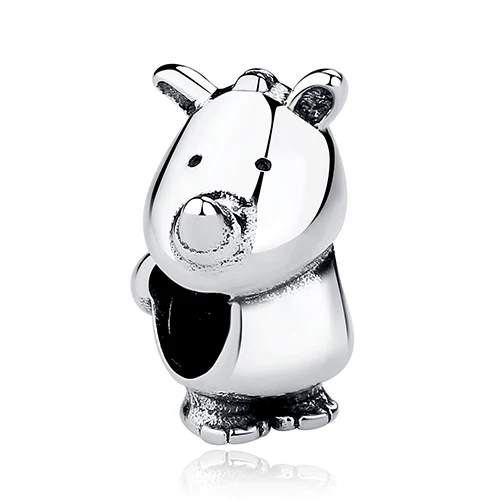 Оригинальные очаровательные браслеты ELESHE Pandora, 925 пробы, серебряные, животные, лиса, медведь, кошка, собака, подвески, бусины для женщин, сделай сам, изготовление ювелирных изделий - Цвет: PY1896