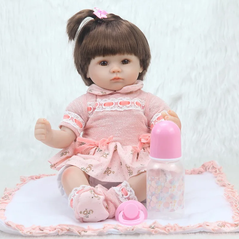 

42cm bebes reborn de silicone inteiro real Baby Dolls Toys Vinyl Lifelike bonecas reborn Toddler realista doll juguetes for girl