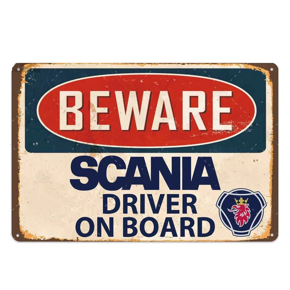 Scania Metal Sign Plaque Vintage Tin Poster Wall Decor for Garage Bar Pub Man Cave Decorative Plate | Дом и сад