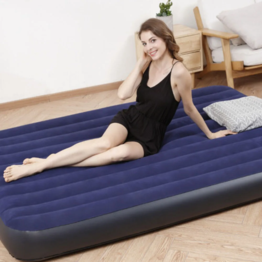 

Inflatable Mattress Household Outdoor Garden Beach Home Air Fashion Bed Single Folding Couch Comfortable Sofa Lazy Flocking Bed