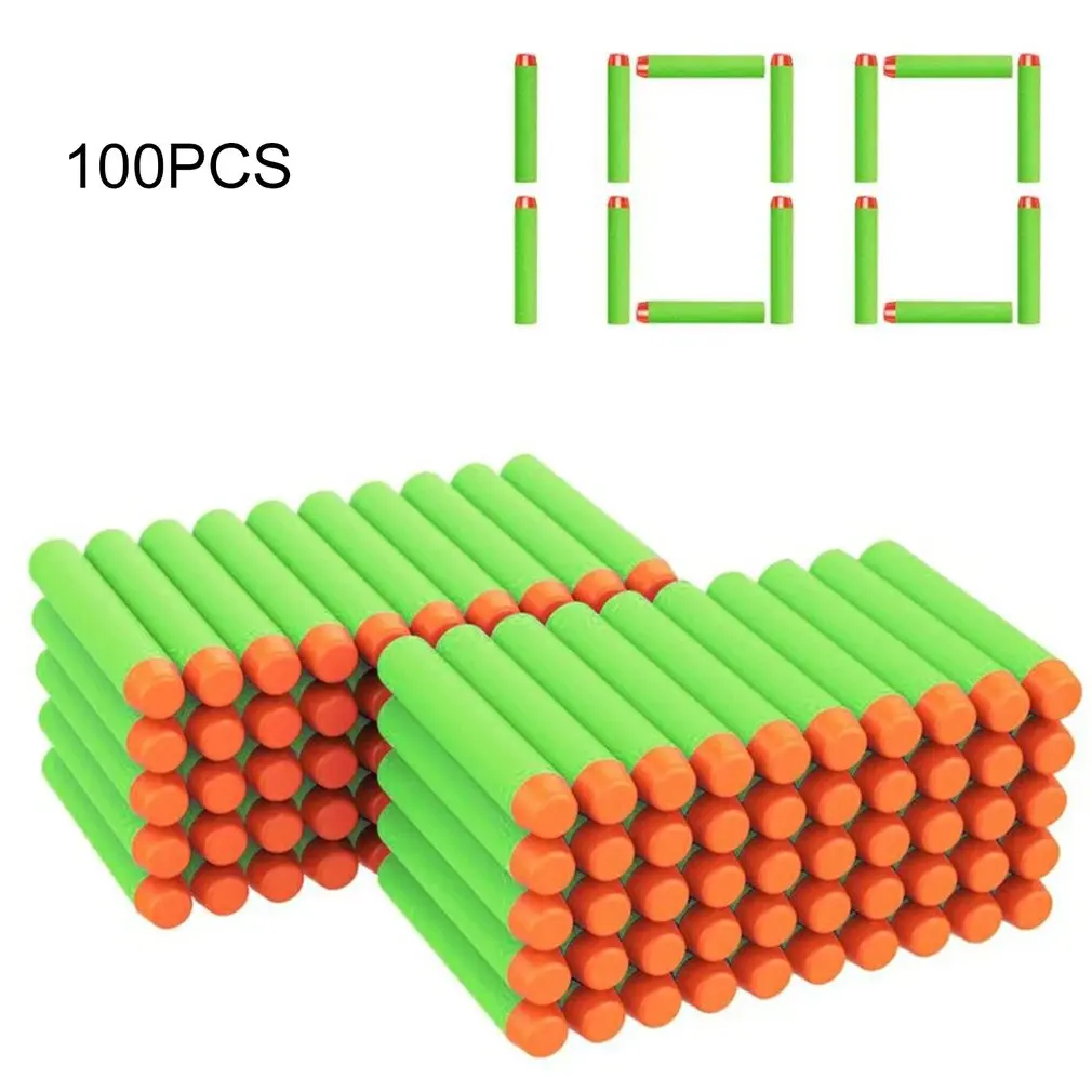 

100pcs Bullets EVA Soft Hollow Hole Head 7.2cm Refill Bullet Darts Toy Accessories For Nerf Blasters Children' S Toy