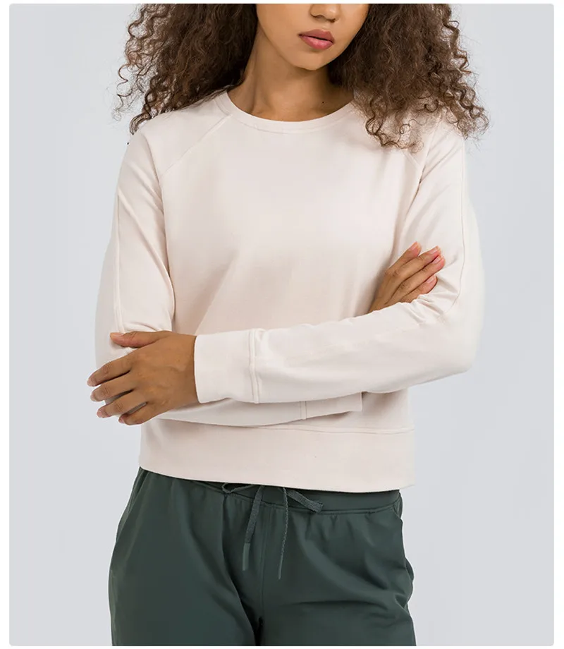 New Women Loose Casual Sports Long Sleeve Sweatshirt Fitness Running Clothing Yoga Shirt Thick Warm Casual Loose Gym Training