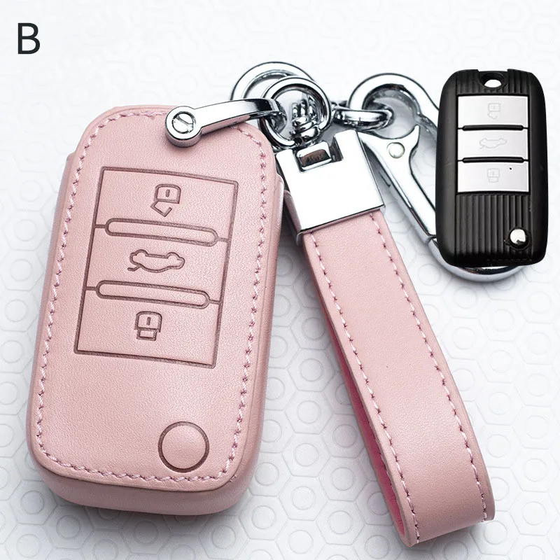 

Genuine Leather Car Key Case Cover for Roewe RX5 i6 ERX5 i5 RX8 RX3 for MG6 MG ZS EV EZS HS EHS 3 button Auto Key Covers