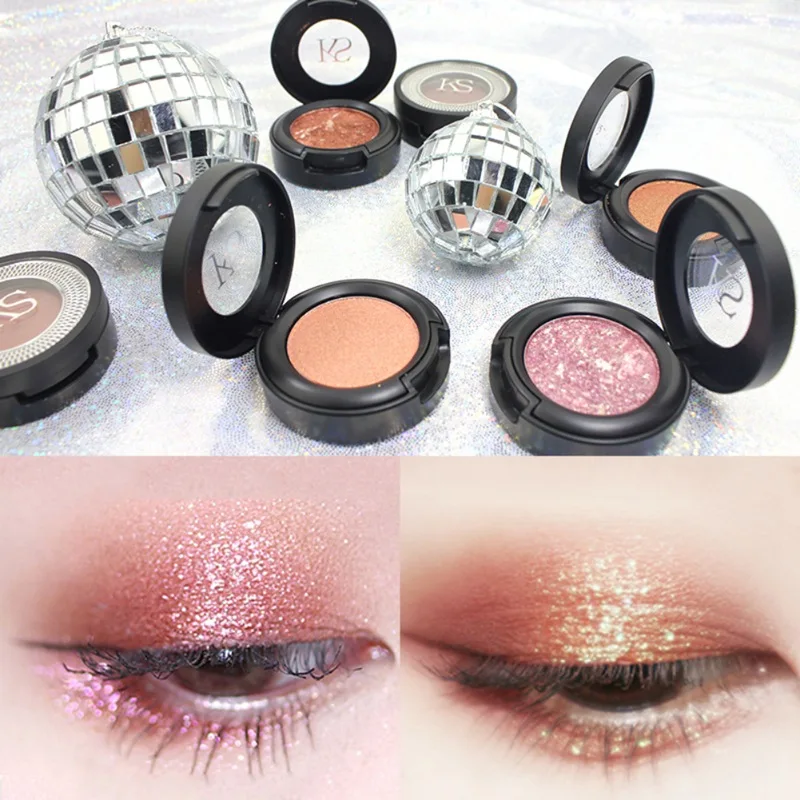 6 видов одноцветных алмазных блестящих теней для век матовые мерцающие