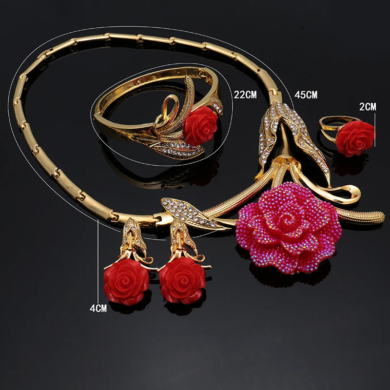 

Fani Exquisite Dubai Gold Colorful Jewelry Set 2018 Nigerian Wedding Fashion African Beads Jewelry Set Women costume Design