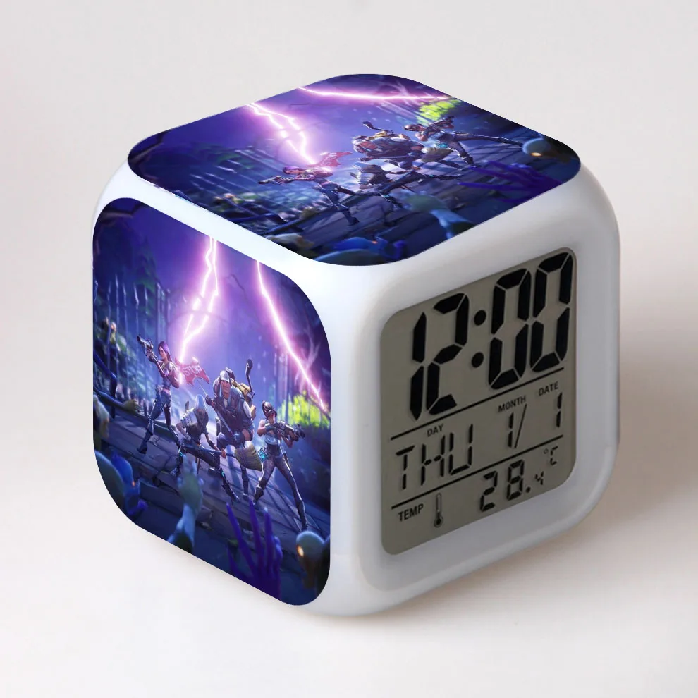 Прямая поставка будильник на заказ со светодиодсветильник кой 7 цветов ЖК