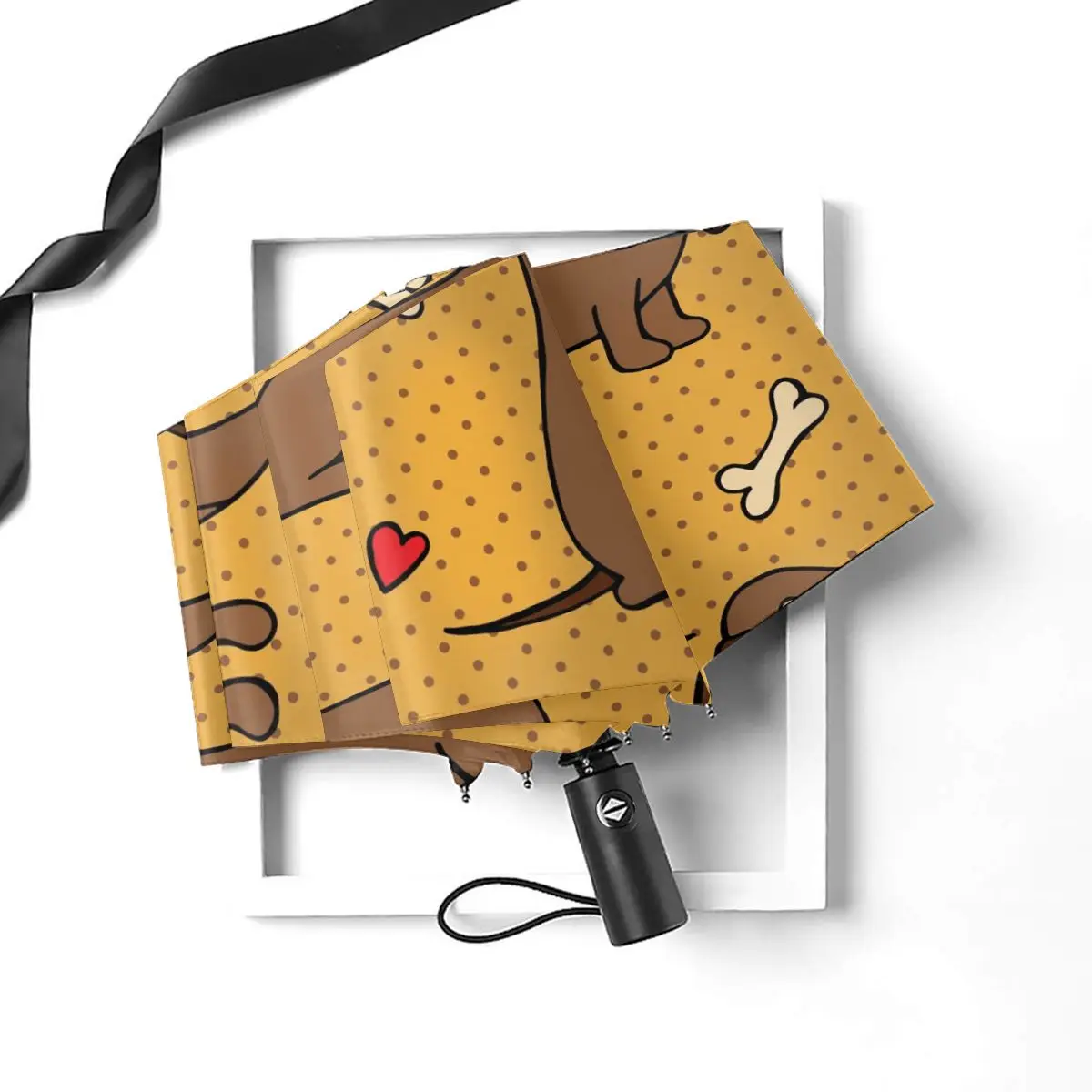 Comprare Cane Bassotto Giallo Antivento Automatico Pieghevole Ombrello Invertito Paraguas Portatile Per Uomo Donna