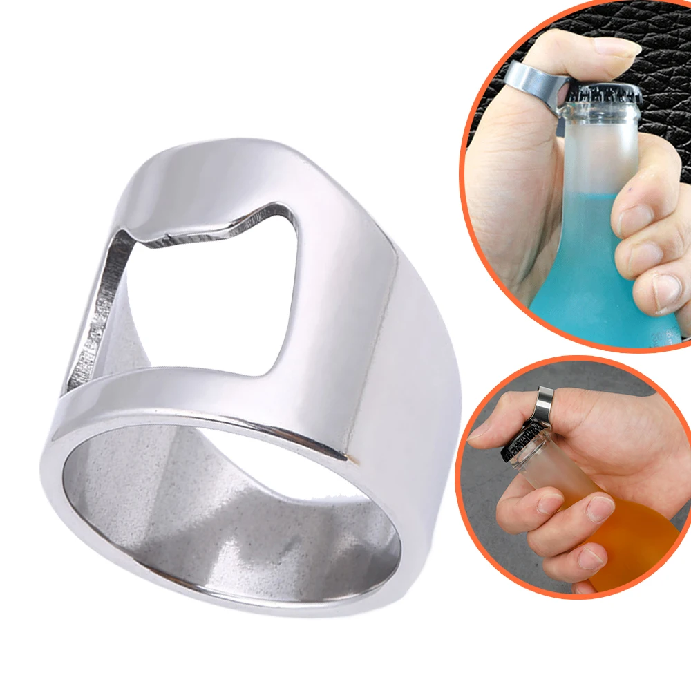 

Stainless Steel Bottle Opener Ring Super Cool New Novelty Gift Father's Day Idea