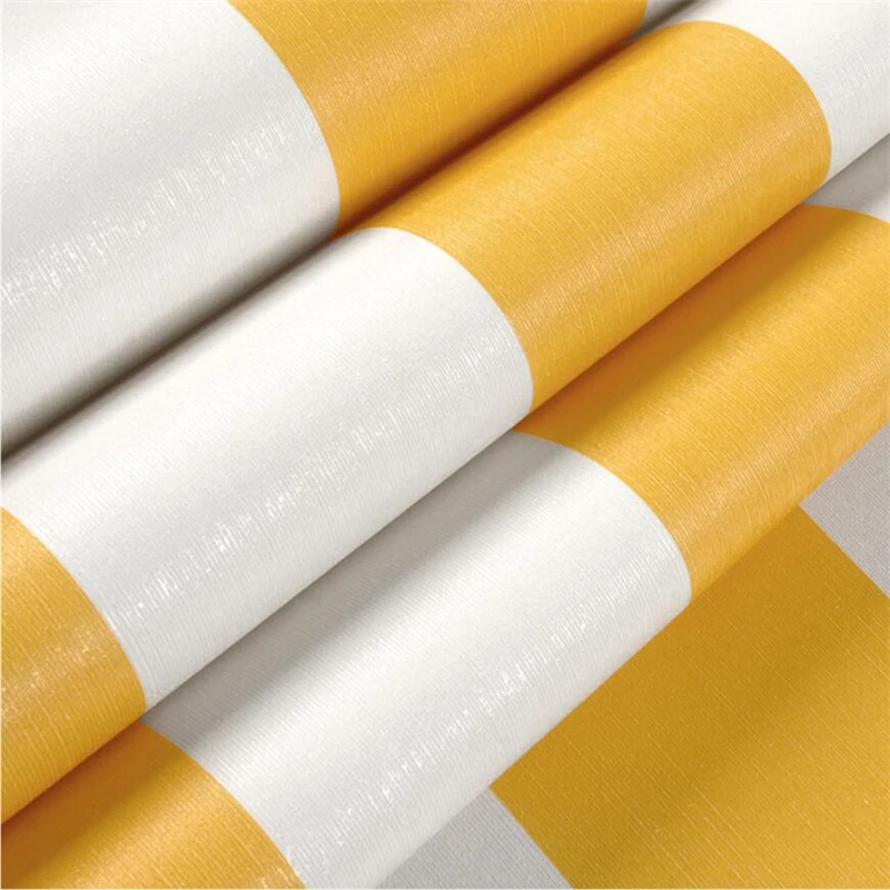 wellyu обои Vertical stripes wallpaper warm yellow modern decoration net red milk tea shop with casual fresh creative wall paper |
